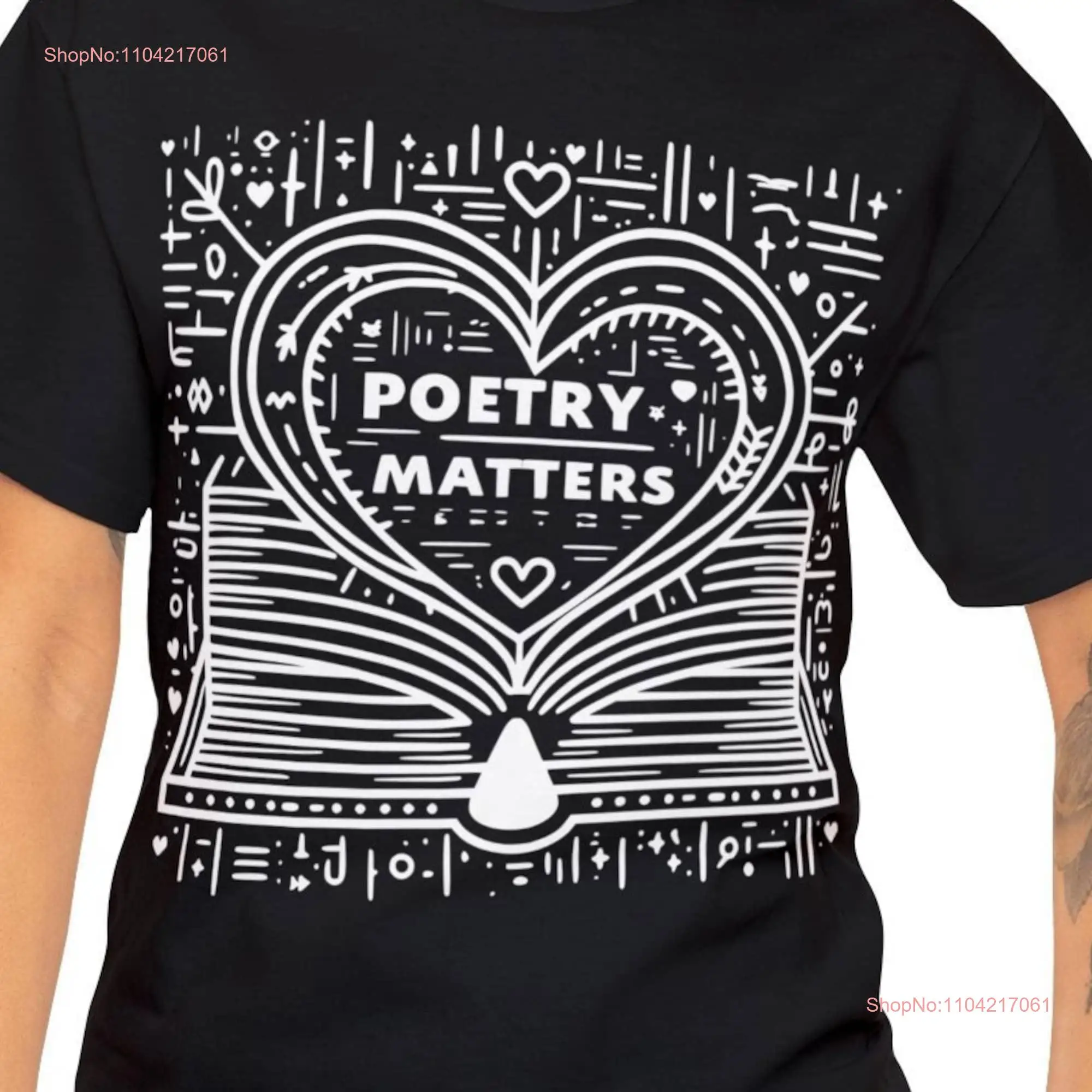 Poetry Matters T Shirt Literature Lover Writer Motivational for Bookworm Inspirational Poet long or short sleeves