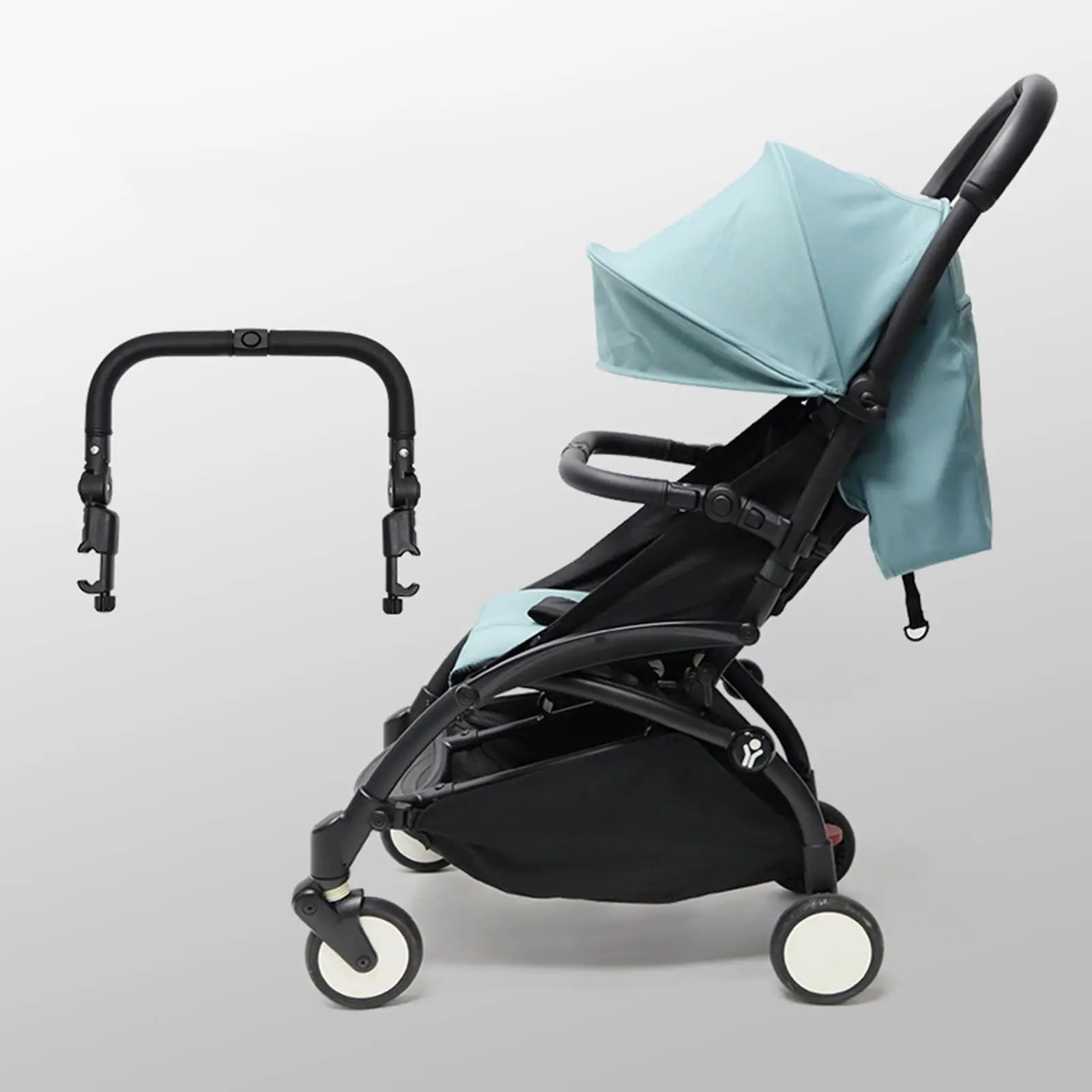 Front Hand Bar Multi Position Adjustable Dual Opening Bar for Pushchair Trolley Pram Baby Carriage