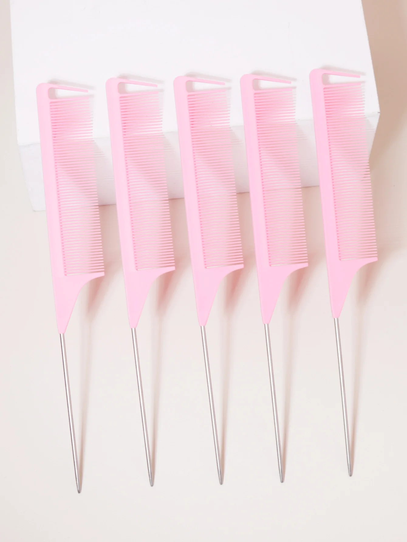 

5pcs Steel Needle Mouse Tail Comb Set, Tear Teeth Comb, Suitable for Curling, Braiding, and Styling, Suitable for Everyone