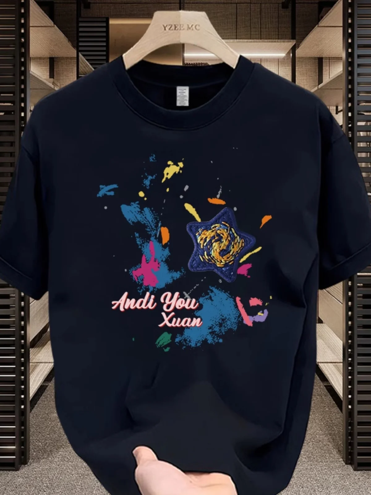 

Высококачественная плотная футболка из чистого хлопка, очень большого размера, свободного кроя, в американском стиле, с круглым вырезом, универсальный повседневный топ