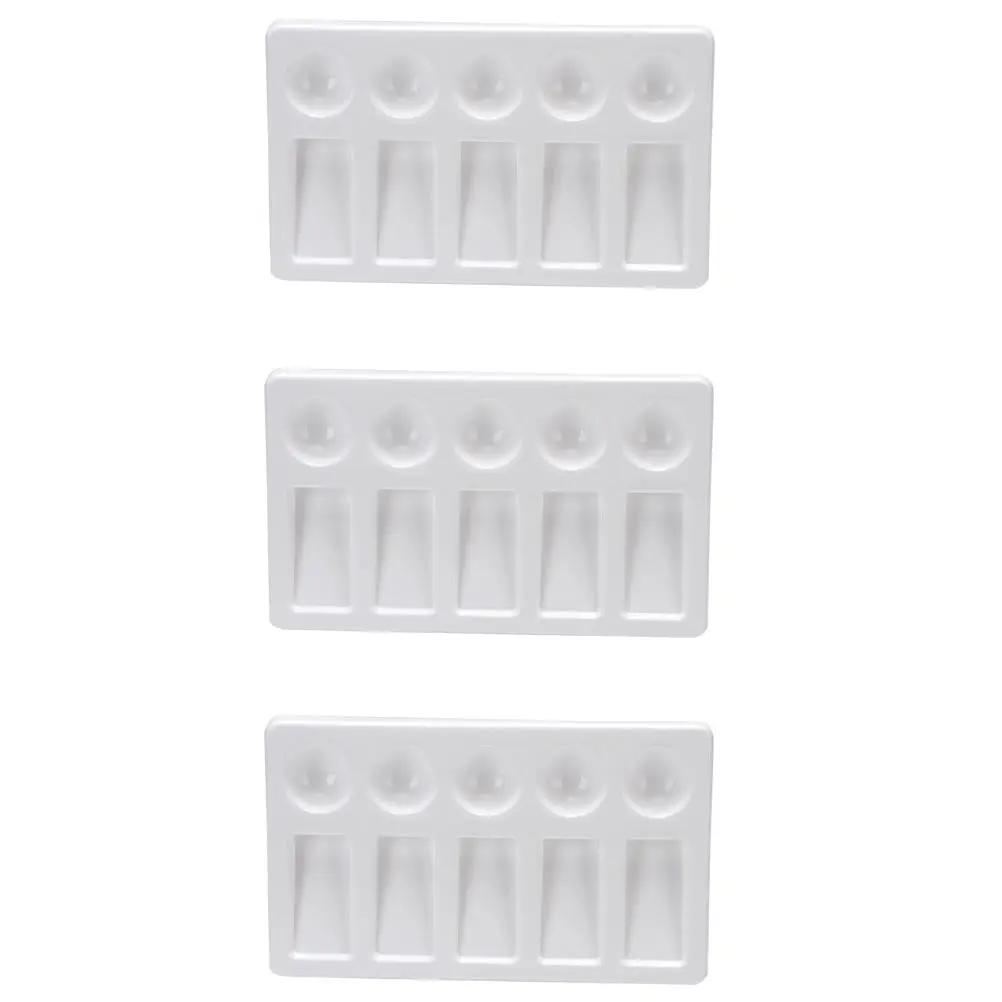 3 Pcs Plastic Palette Tray Painting Plate Rectangle Pp Mixing Trays Rectangular Dish Colour