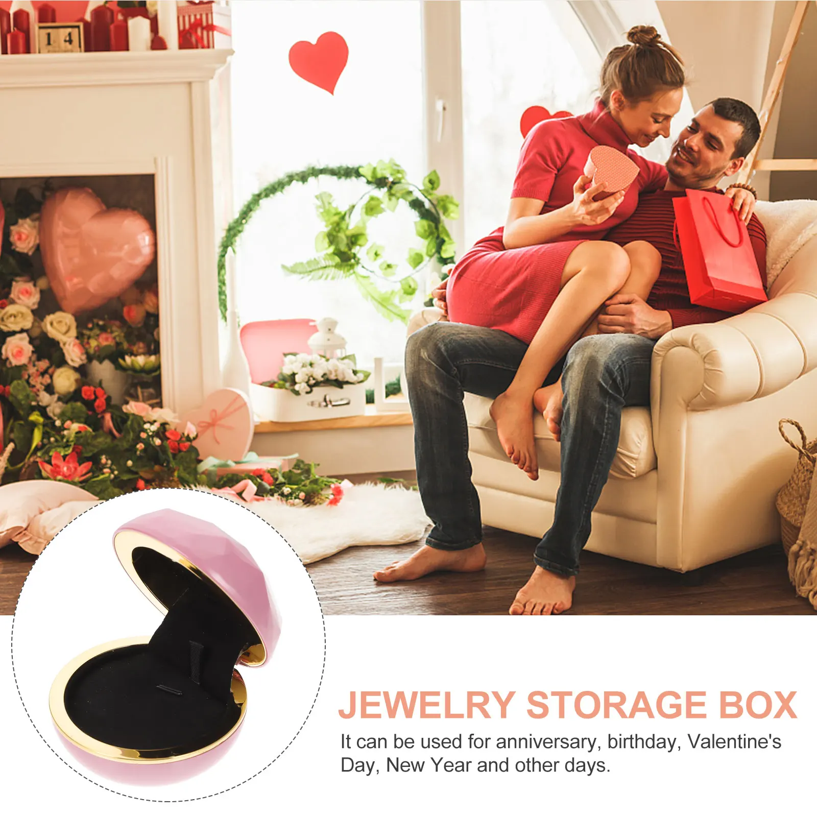 

Luxury Led Lighted Necklace Box Creative Jewelry Storage Case Valentine'S Gift For Wedding Engagement Anniversary