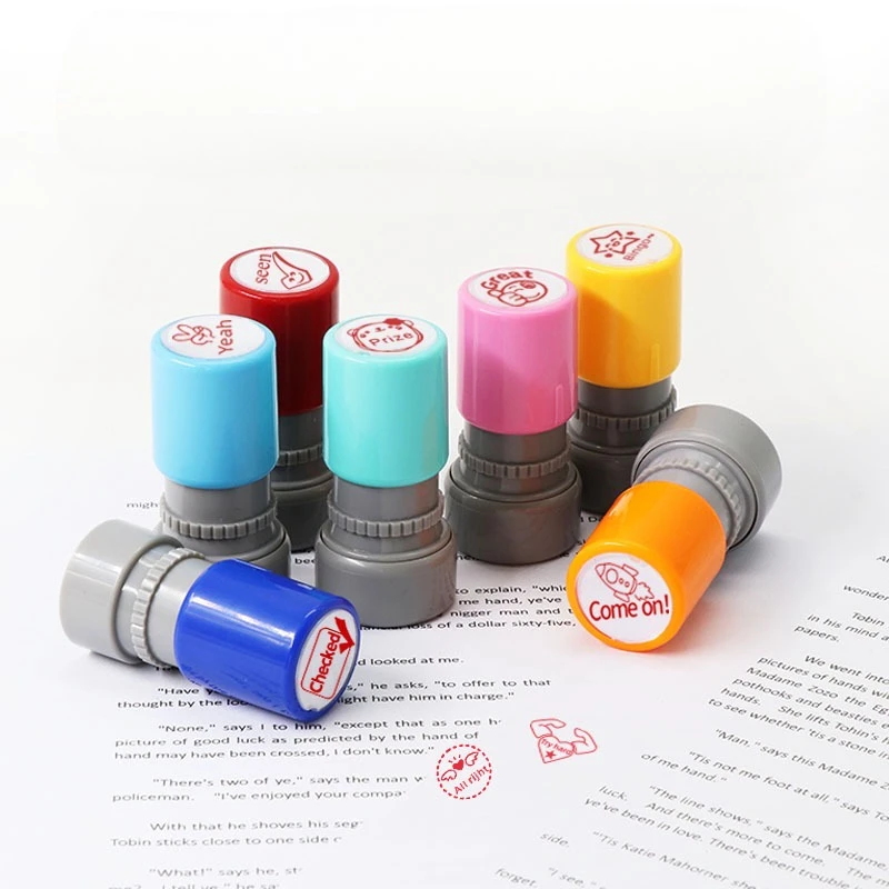 English Comments Photosensitive Seals Preschool Students Primary School Students Encourage Children's Cartoon Gifts