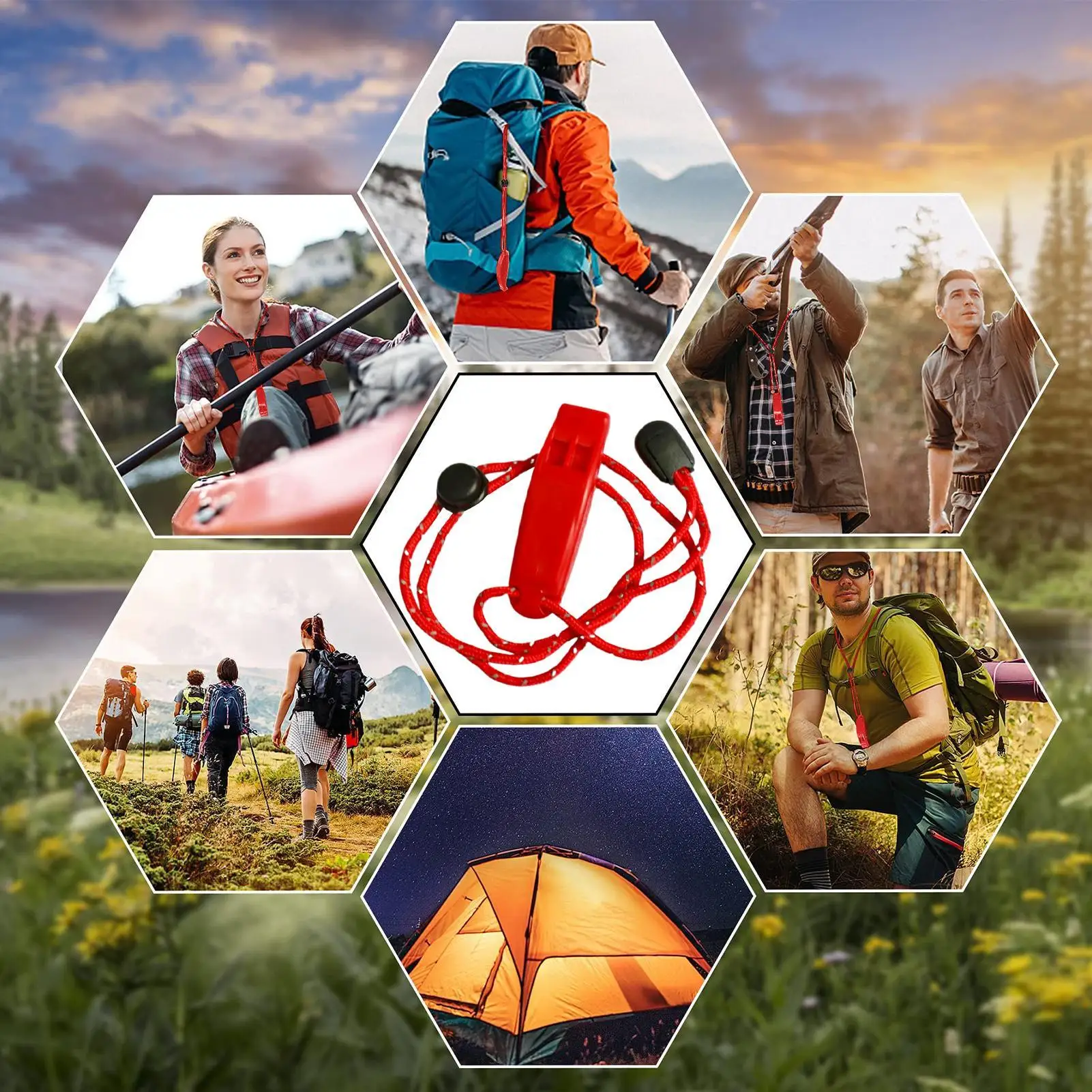 大音量ホイッスルボートホイッスルハイキングツール軽量調節可能なストラップ 120 Db 音量コーチングボートバックパッキング