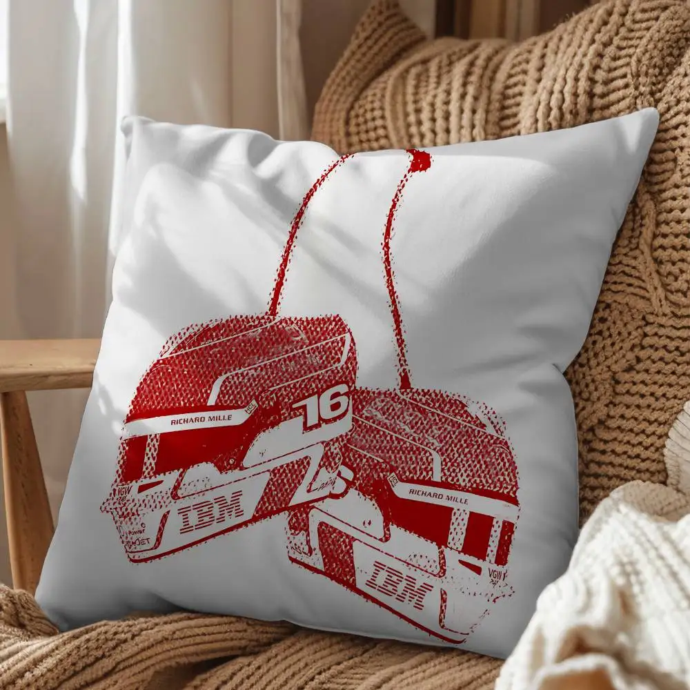 Red handsome hero Charles Leclerc Pillow Case Square Double-Sided Printing Short Plush Sofa Cushion Cover Bedroom Bedside Pillow