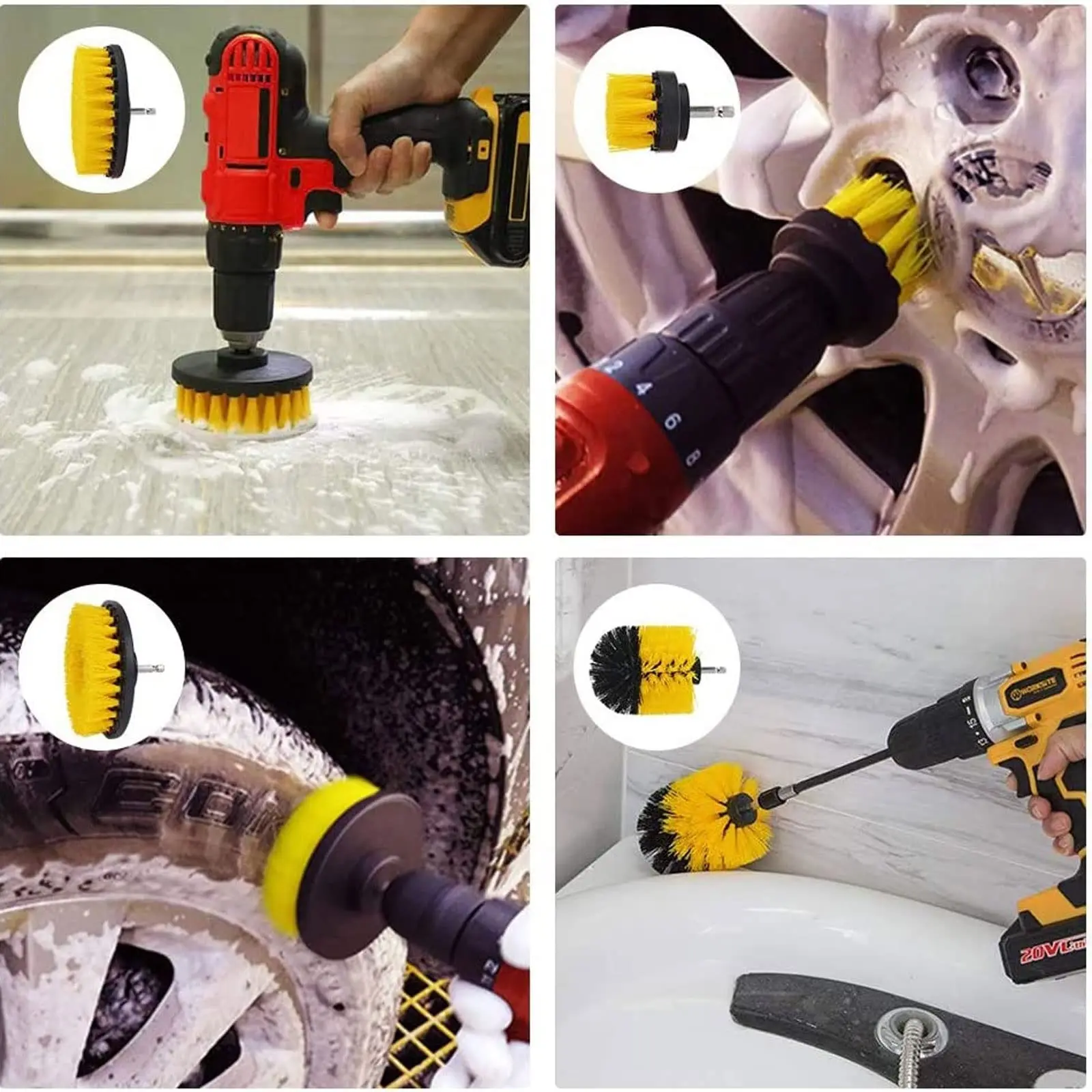 3.5 inch Cleaning Brus Electric Drill Power Brush Set Kit Soft Brush Drill Kit Bathroom Kitchen Auto Care Cleaning Tools