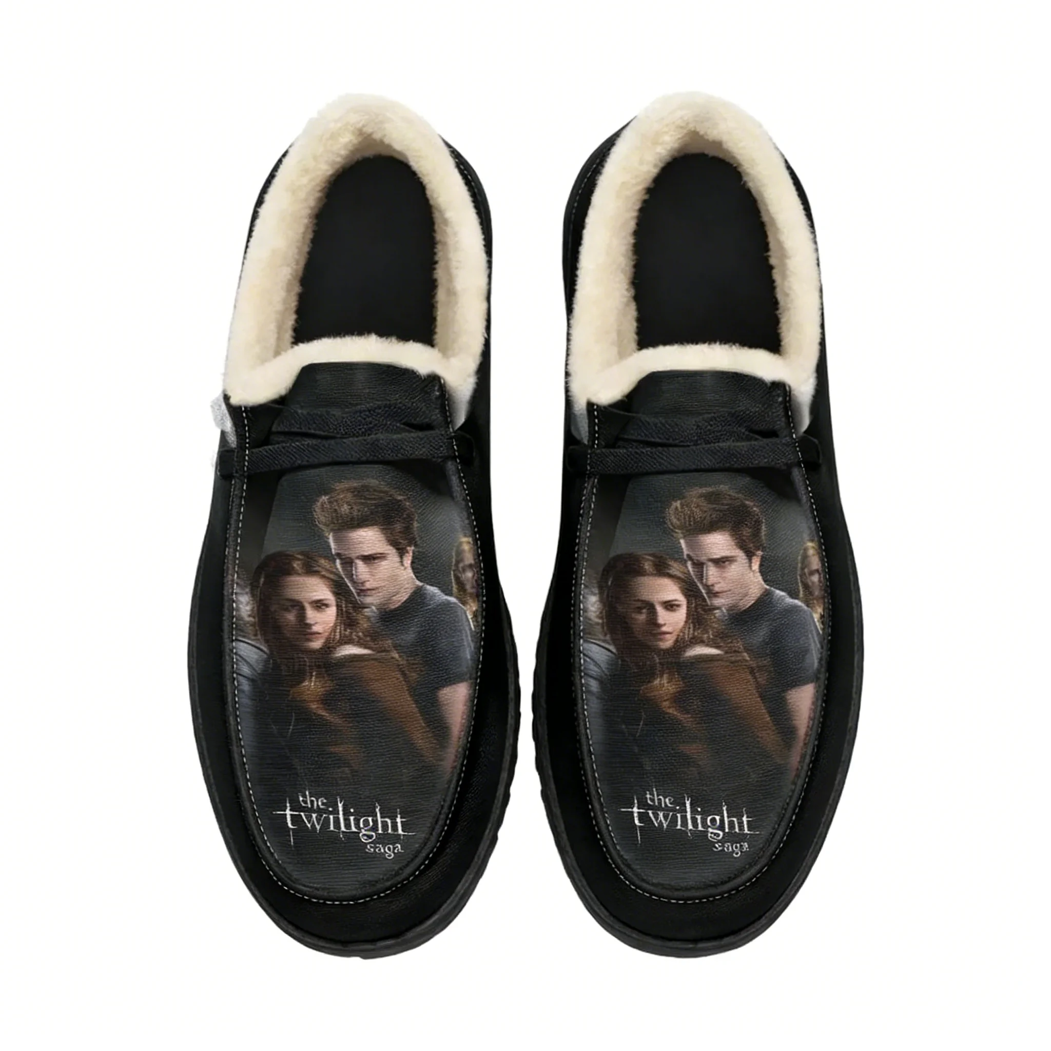 

the twilight saga Velvet Flat Shoes Men Women Warm Casual Shoe Indoor Outdoor Light Shoe Personalized Print Custom Couple Shoes