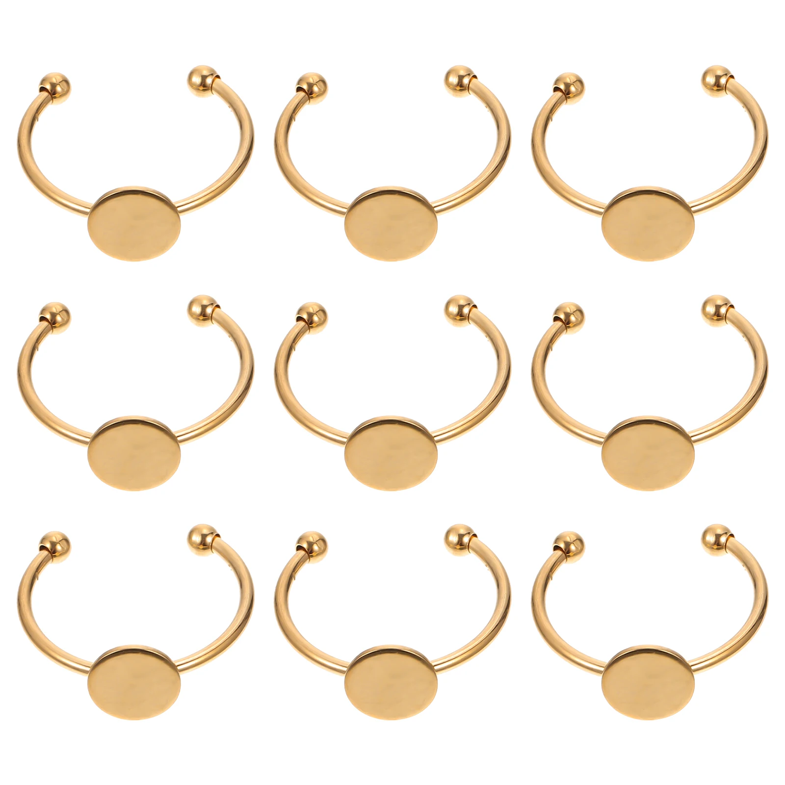 

10pcs Ring Setting Stainless Steel DIY Base Metal Rings Blank Trays for Custom Jewelry Finger Bottom Craft Kits