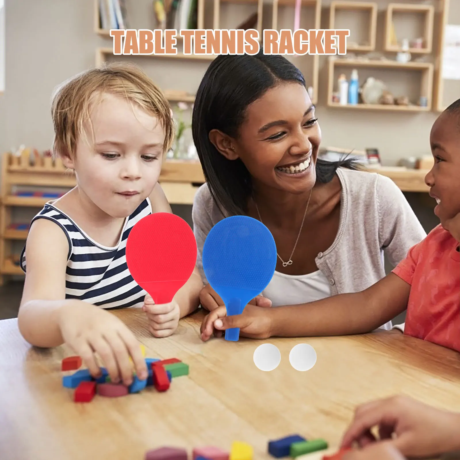 

1Set Table Tennis Racket Set Exquisite Craftsmanship Portable Compact Paddles for Hand-Eye Coordination Development Perfect