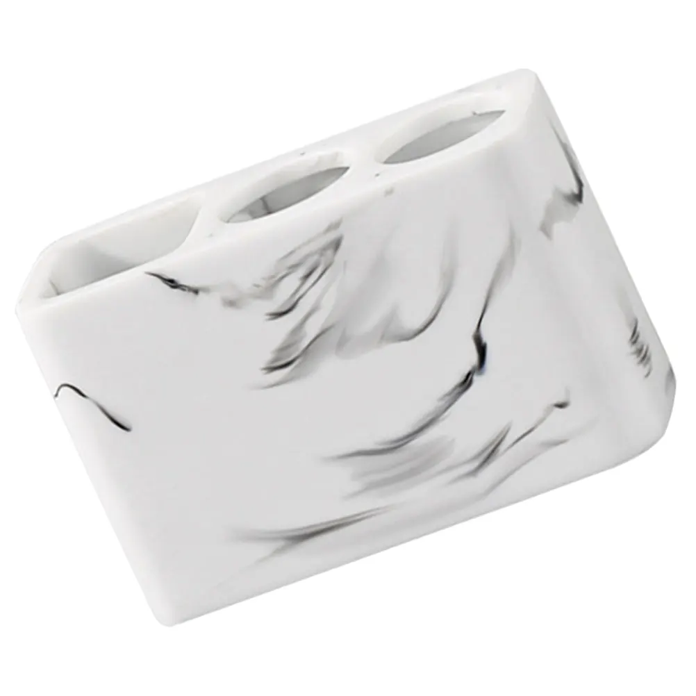 

Toothbrush Holder Resin Bathroom ganizer Toothpaste Countertop Storage Desk Makeup Brush Comb Nordic Style White