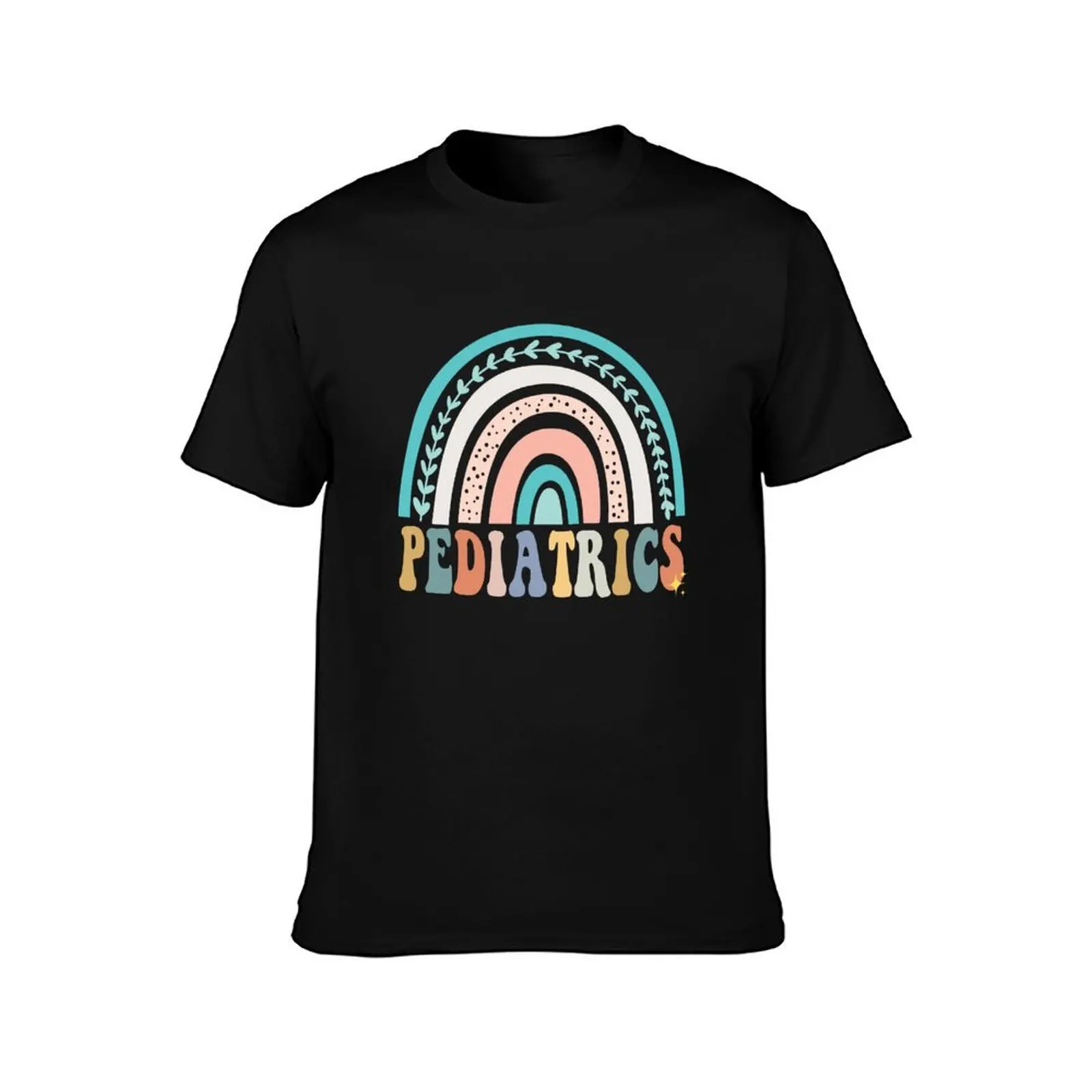Rainbow Pediatrics Nurse Pediatrician Peds Crew Groovy T-Shirt Summer Casual Cotton Tee Oversized Streetwear Tops 100% Cotton