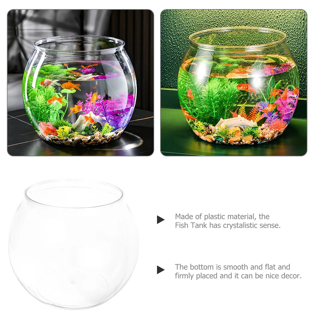 Transparent Goldfish Tank Guest Table Hall Small Round Unbreakable Office Ornamental Turtle Aquarium Plastic Tabletop Betta