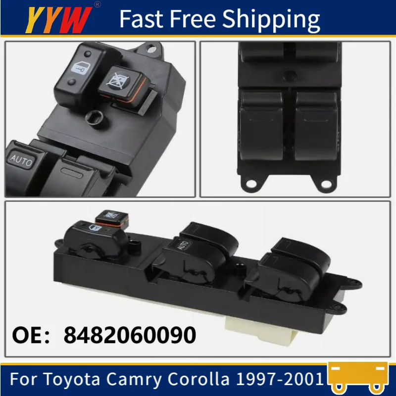 

8482060090 Главный переключатель стеклоподъемника для Toyota Camry Corolla 1997-2001, панель управления окном водителя, автомобильные аксессуары