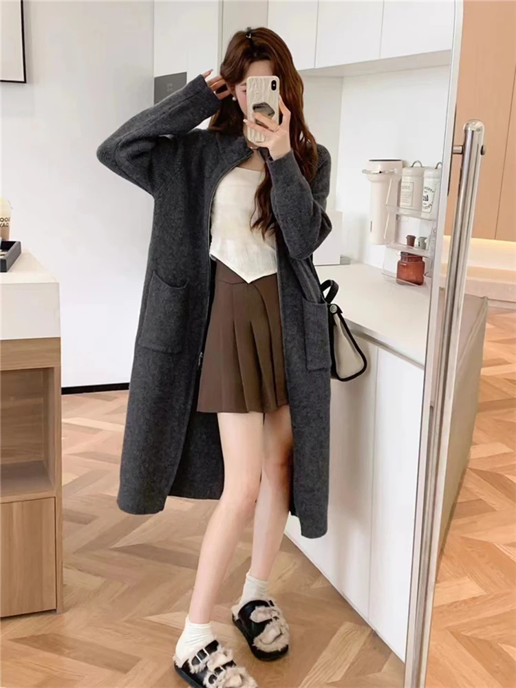 Colorfaith SWC6612JX New 2024 Vintage Elegant Korean Fashion Oversized Knitting Cardigans Women Spring Summer Sweaters Long Tops