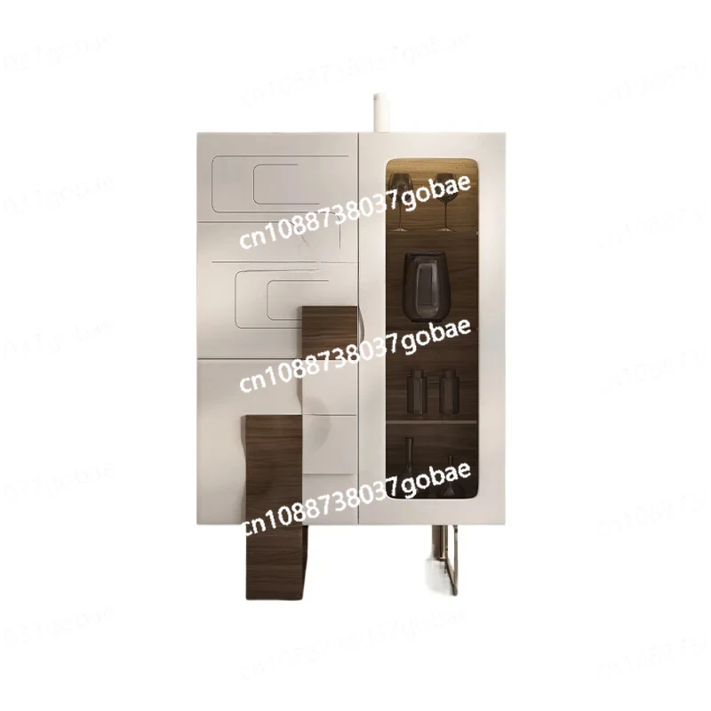 ZK-vitrina de vino moderna, vitrina ligera de lujo de alta gama para sala de estar, mueble lateral de comedor de madera maciza para el hogar