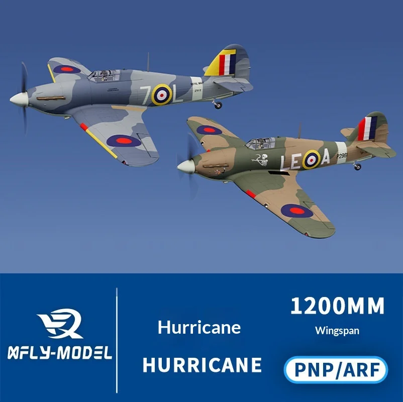 Xfly 1200mm Hurricane Rc Plane Assembled Fixed Wing Model 1.2m Propeller Hawker Hurricane Mk.1 Fighter