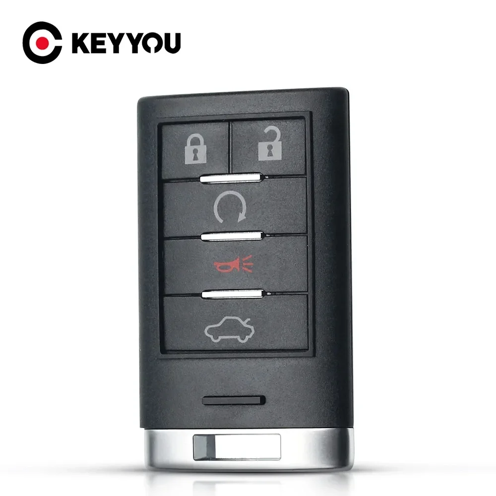 KEEYOU สําหรับ Cadillac CTS XTS DTS SRX 2013-2014 ATS Escalade GMC 4/5 ปุ่ม Entry สมาร์ท Remote Key Shell