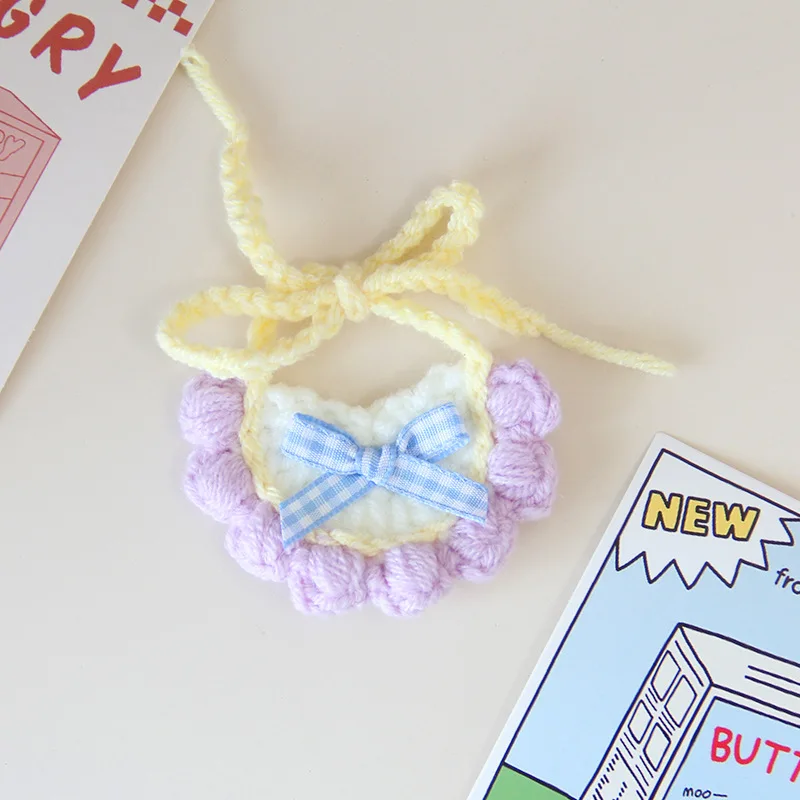 Ropa para muñeca de algodón de 10cm, toalla de Saliva tejida hecha a mano, bufanda Triangular para Mini babero para muñeca, accesorios de ropa bonitos