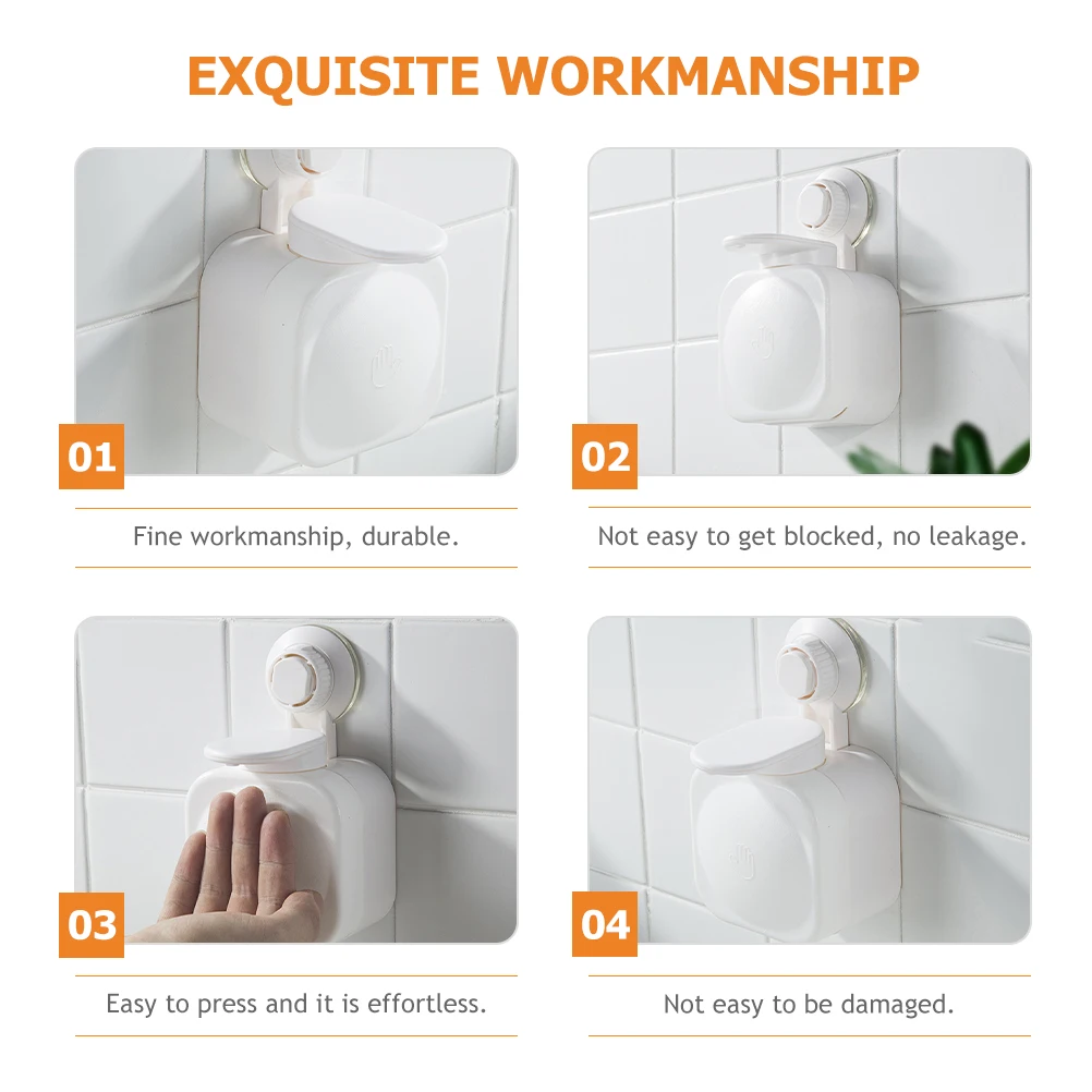 

Soap Dispenser Wall Bathroom Shampoo Conditioner Shower Suction Cup Gel Dispensers Modern Smooth Flow No Leakage Body Wash