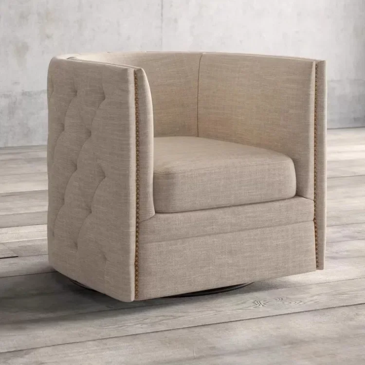 

Скандинавский вращающийся диван-кресло для отдыха, маленькая квартира, гостиная, одиночный стул из цельного дерева