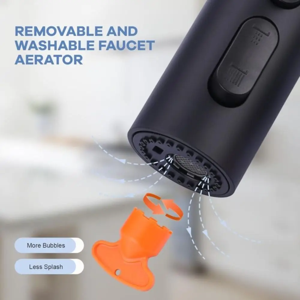 

Durable ABS Kitchen Faucet Spray Head Dual Function 3 Function Faucet Head Replacement Brushed Nickel Water Saving