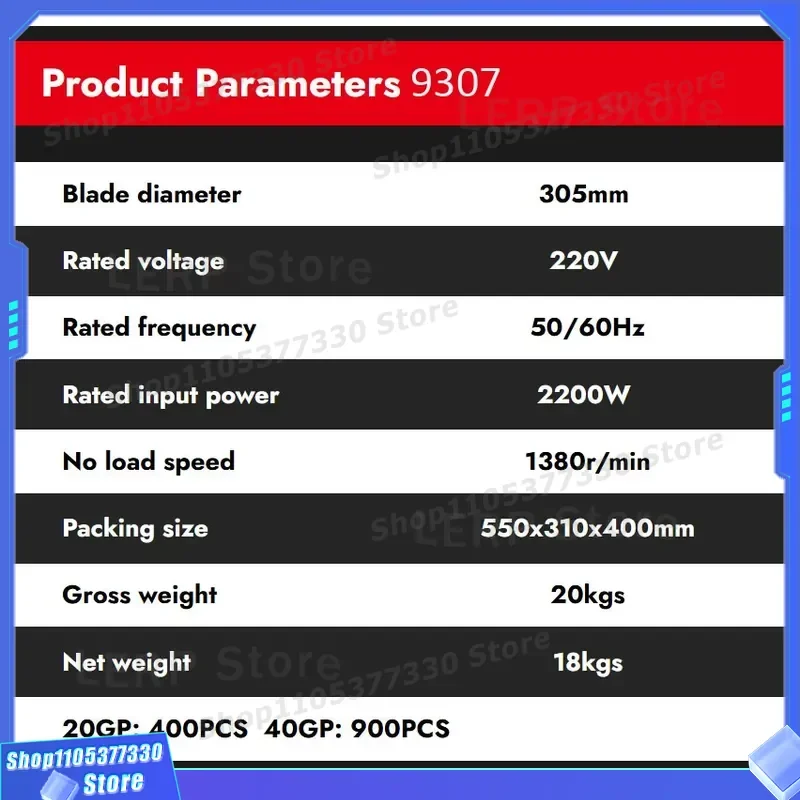 2200W Professional Electric Cutting Saw 305mm Round Edge for Aluminium Alloy Tubing Metal Pipe Cutter High Power Industrial