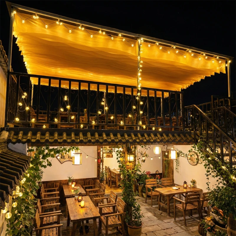 

Радужная ткань-вуаль для декора потолка и стен, имитирующая волны, для уличных вечеринок, ресторанов, дворов и гостевых домов