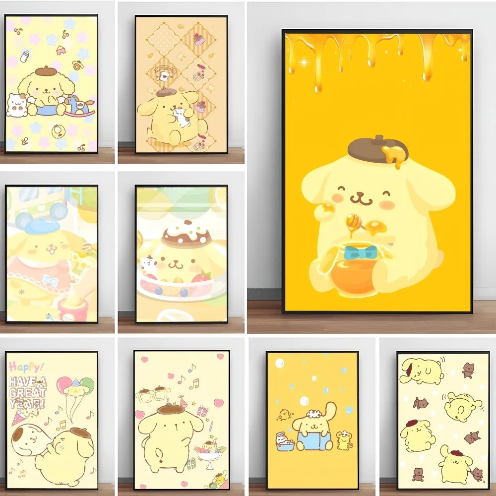 Cartoon Cute P-Pom Pom Purin Poster Paper Print Home Living Room Bedroom Entrance Bar Cafe Art Painting Decoration