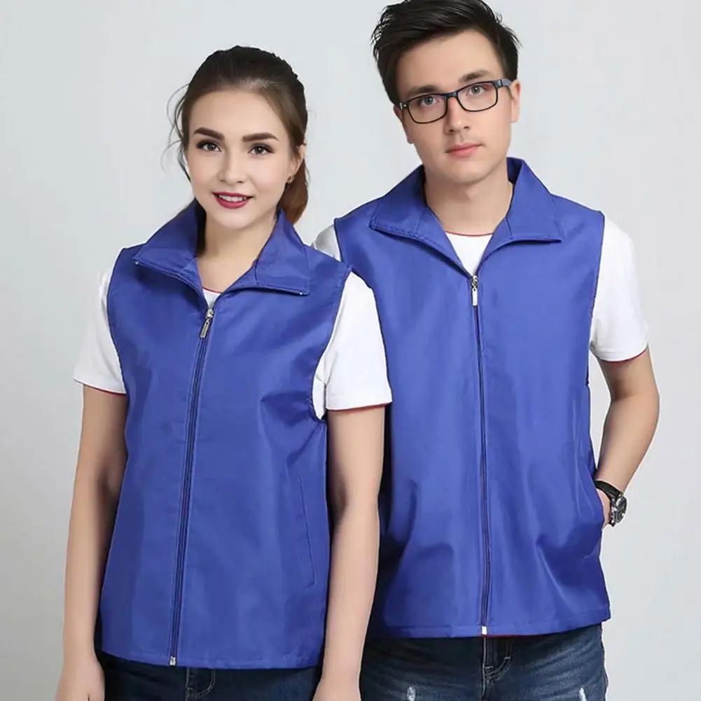 Reflective Safety Vest Work Waistcoat Safety Vest with Zipper Closure Multi-functional Pockets Reflective Strips Wear-resistant