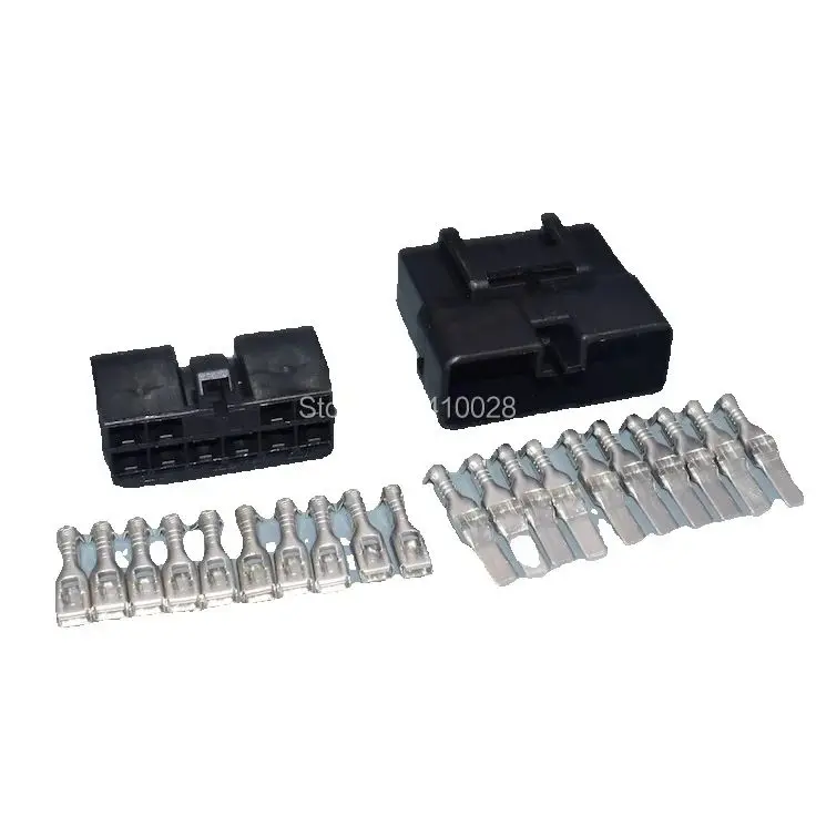 worldgolden 10 pin 4.8mm  way male female sealed auto electrical wire connector plug with pins 6098-0154 6098-0156