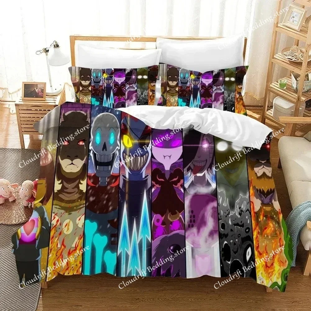 3D Undertale Game Frisk Sans Papyrus Bedding Set Boys Girls Twin Queen Size Duvet Cover Pillowcase Bed Kids Adult Quilt Cover