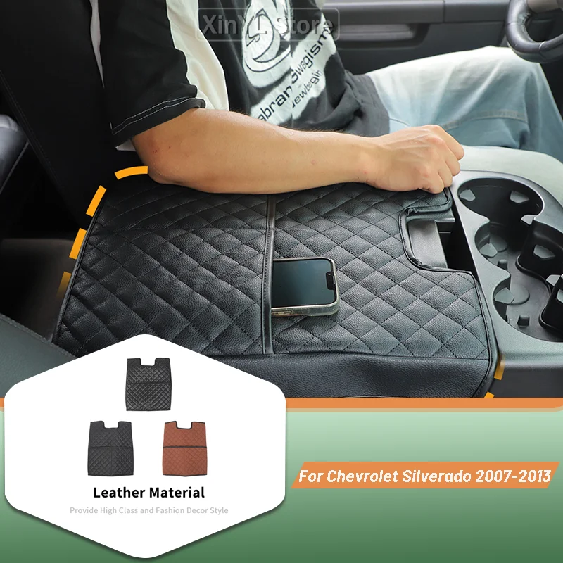 

For Chevrolet Silverado/ GMC Sierra 2007 2008 2009 2010 2011 2012 2013 Car Leather Armrest Box Pad Protective Cover