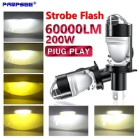 PAMPSEE H4 Bi LED Mini proyector bombilla de faro de coche 9003 HB2 CANBUS Turbo Auto luz antiniebla de haz alto y bajo