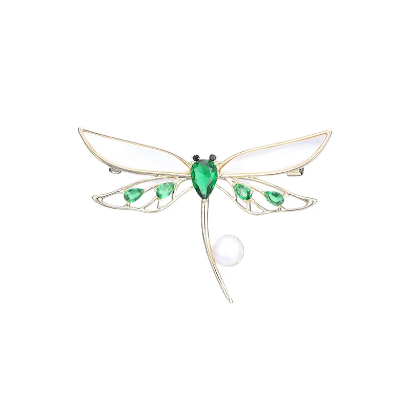 Брошь с рябчиком в виде стрекозы, натуральный пресноводный жемчуг, высококачественный костюм, пальто, универсальные аксессуары для корсажа