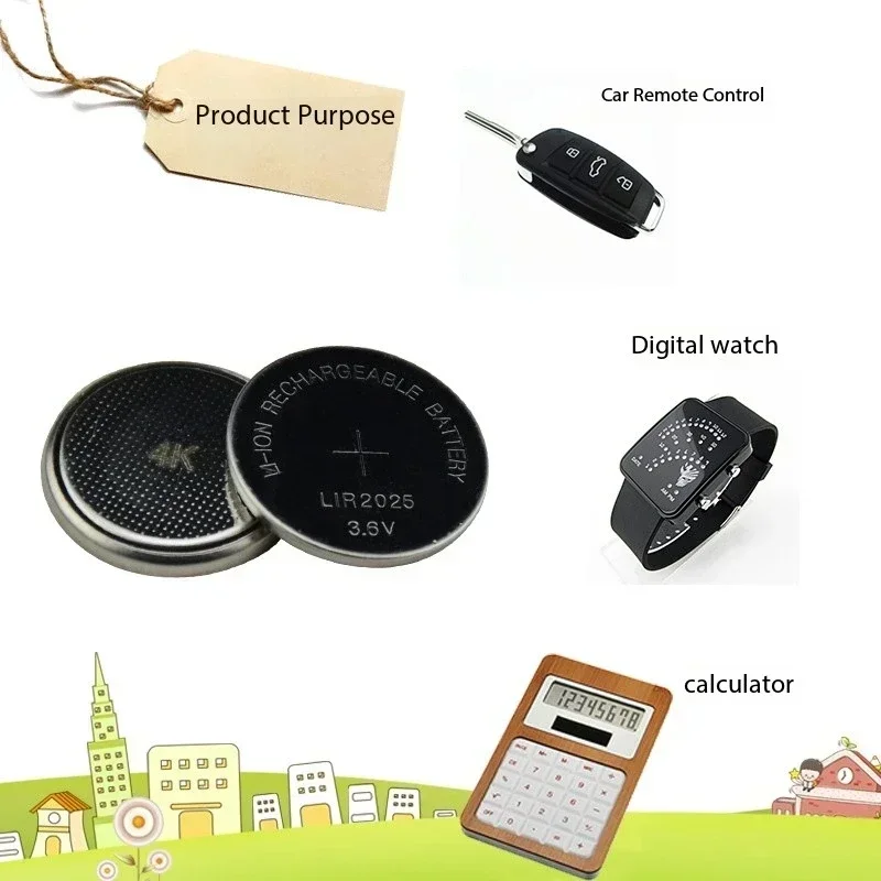10PCS 3.6V LIR2032 LIR2016 LIR2025 Rechargeable Button Cell Batteries LIR 2032 Coin Cells CR2032 CR2025 CR2016 Watch Batteries