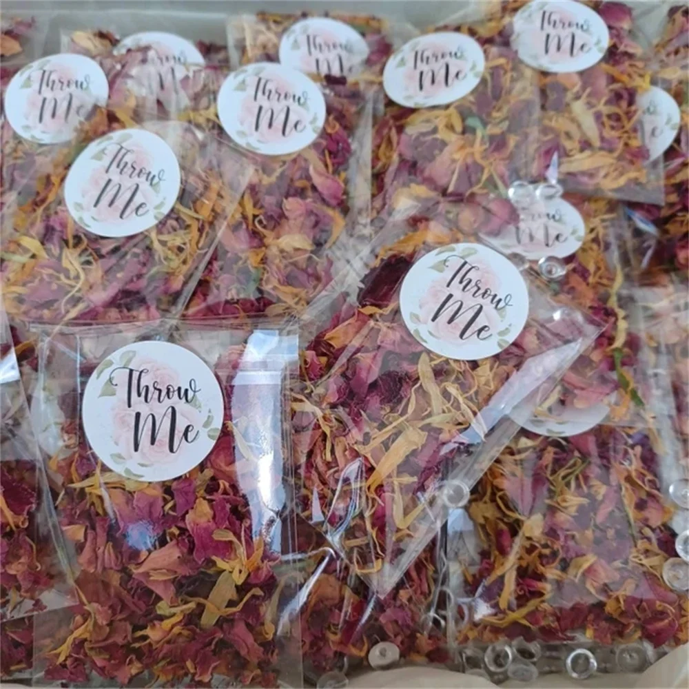 25PCS biodegradable wedding confetti throws,dried red rose - diy , you fill bags