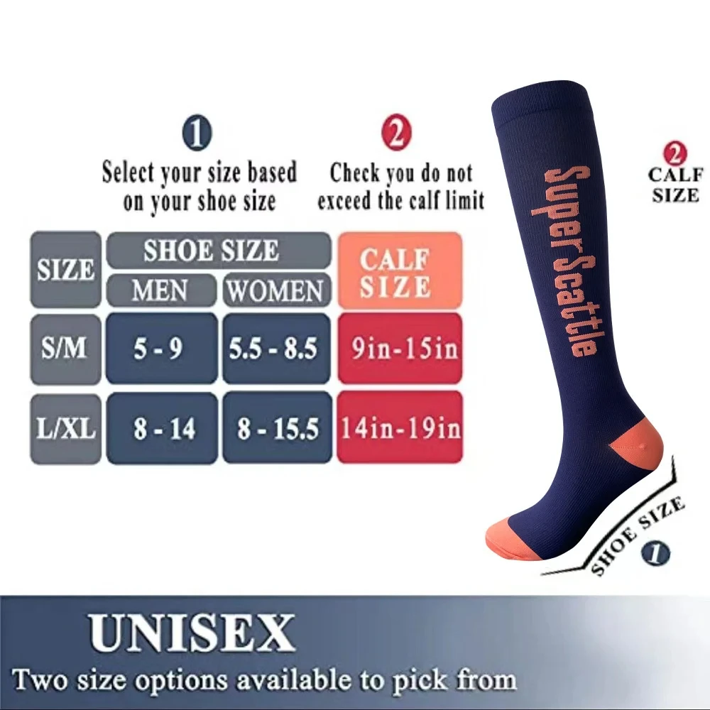 Unisex Compression Socks Running Marathon Jumping Rope Outdoor Sports Socks Asymmetric Socks Pressure Promotes Blood Circulation