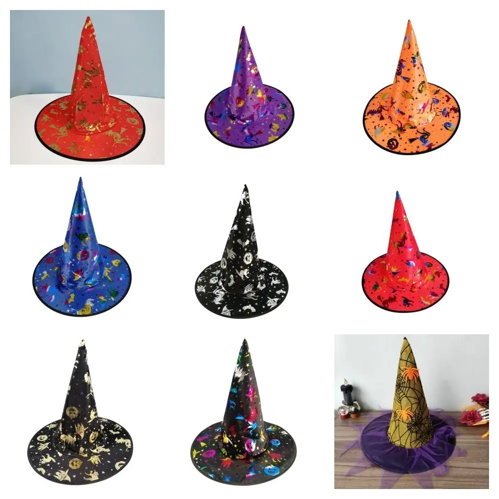 Colorato cappello da strega di Halloween modello teschio puntelli per feste berretto da mago per bambini puntelli per costumi cosplay accessori cosplay di Halloween