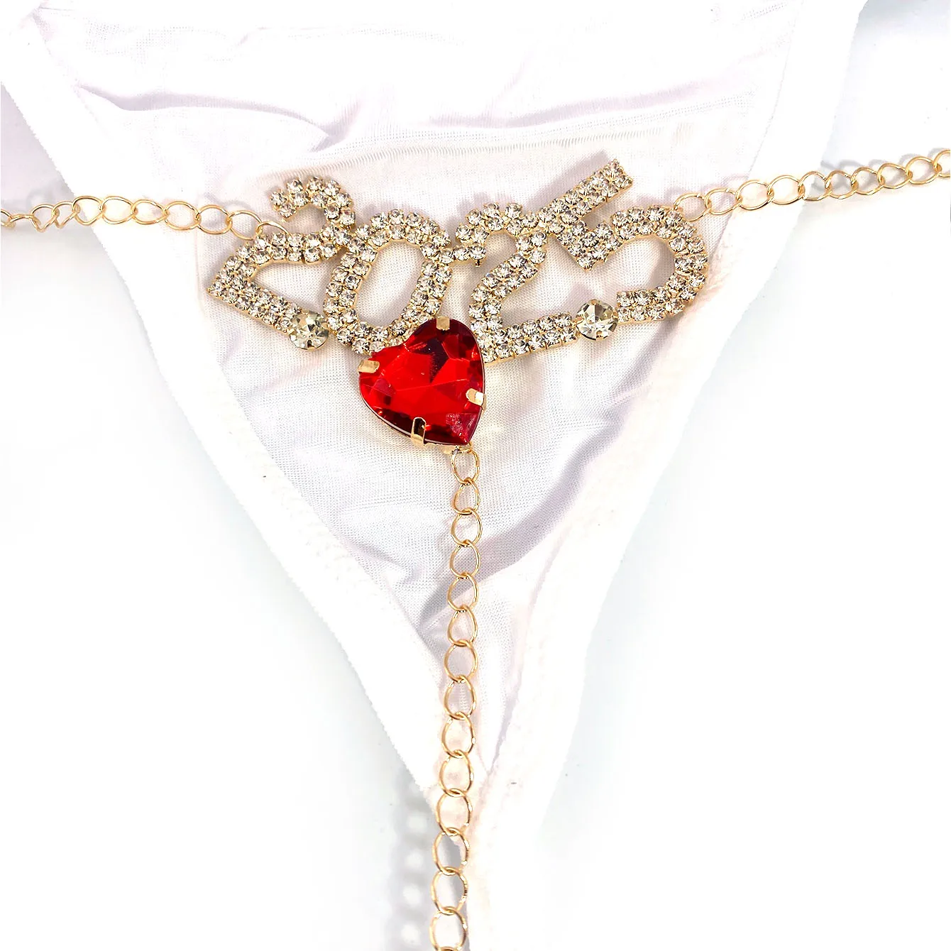 1pc Sexy 2025 Love Bikini Chain Fashion Rhinestone Body Chain Thong Accessories For Women