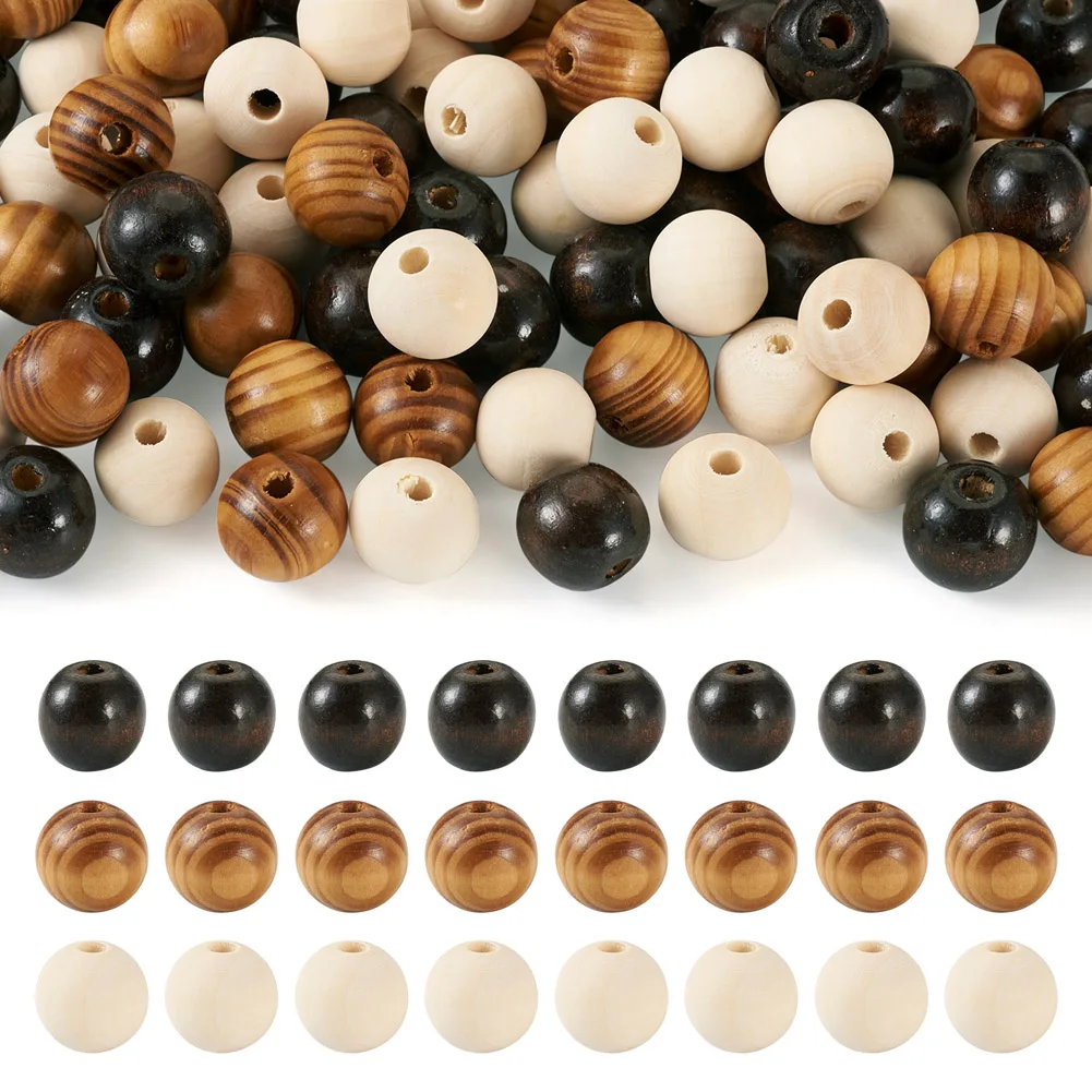 100pcs Big Hole DIY Natural Wood Beads Rondelle Wooden Spacer Beads Drum Large Hole Beads for jewelry making Crafts Mixed Color