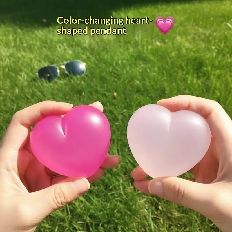Color Changing Heart Stress Toy Cute Maltose Squeeze Vent Ball Suitable for Office Desk Decor Stress Relief