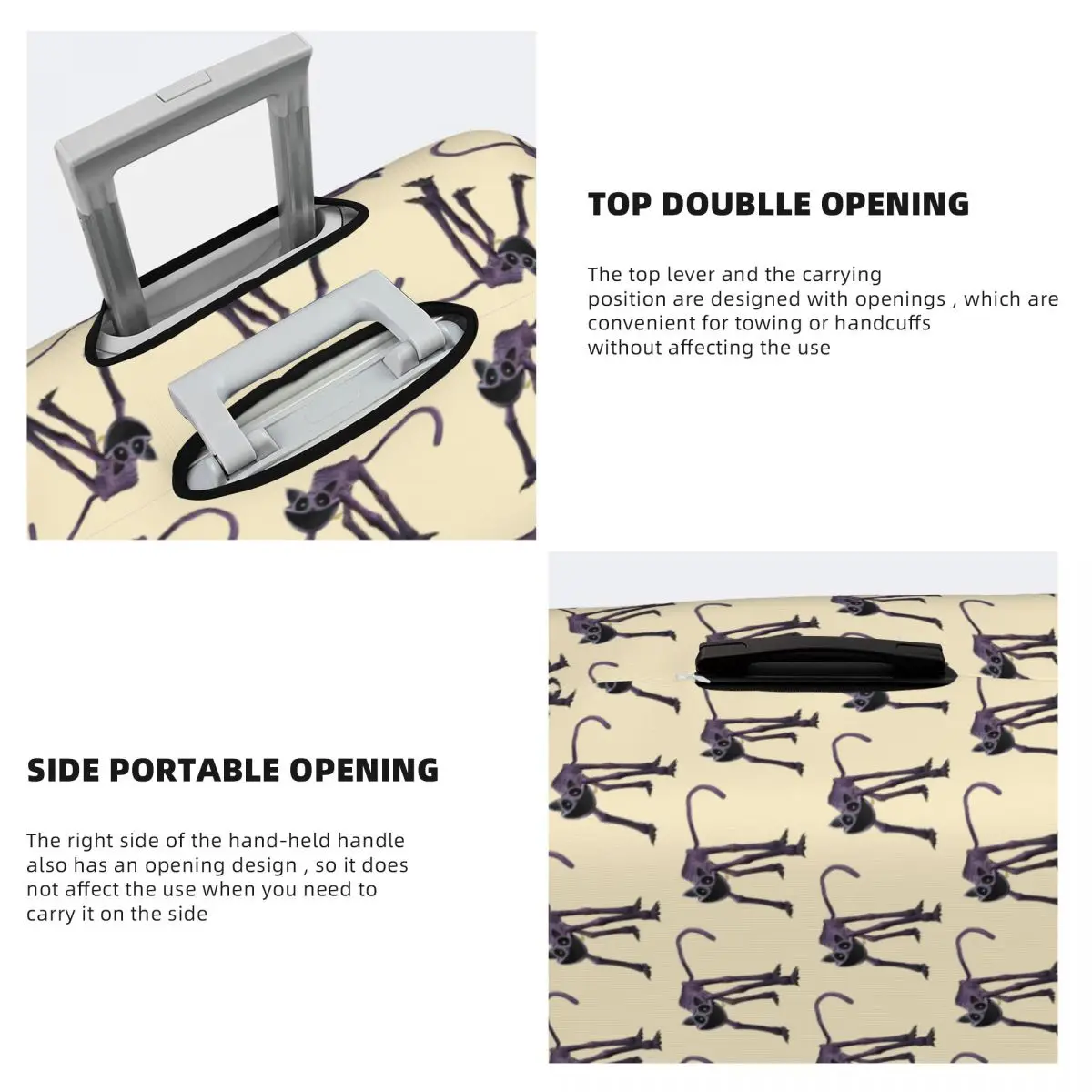 CATNAP モンスタースーツケースカバー 保護弾性トラベルラゲージプロテクターカバー 18～32インチ対応