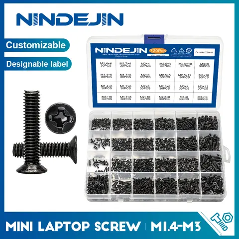 720pcs Phillips Flat Head Screws Set NINDEJIN