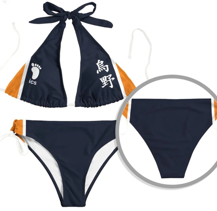 2023 Anime Haikyuu!!  Karasuno School Figure Swimsuit Anime Peripheral Summer Bikini Beach Holiday Boyfriend Girlfriend Gift