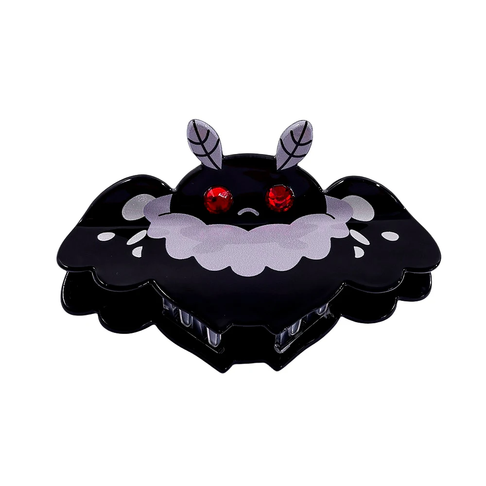 Gothic Cartoon Moth Acrylic Hair Claw Clip Dark Style Shark Jaw Hair Accessories for Girls Dark Aesthetic Hair Accessories