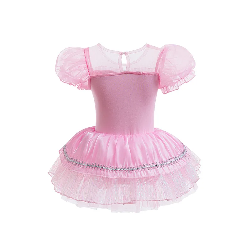 Mädchen Kurzarm-Ballett-Tutu-Kleid Kinder Tüll-Tanzkleid Prinzessinnen-Themenkostüm Bühnenoutfit – Detail 5