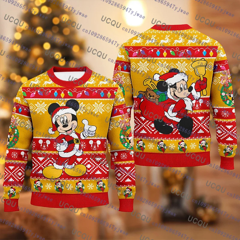 

Cartoon Mickey Christmas Sweatshirt Animal Kingdom Holiday Pullover Gift For MenWomen Spring Harajuku Y2k Round Collar Kid's Top