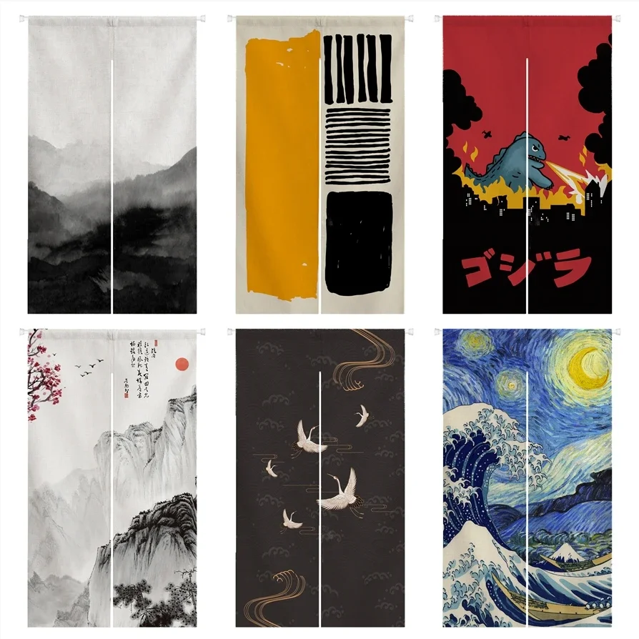 Ofat Home Door Curtain Doorway Hanging Curtain Japanese Noren Room Entrance Kitchen Bedroom Home Decor Panel