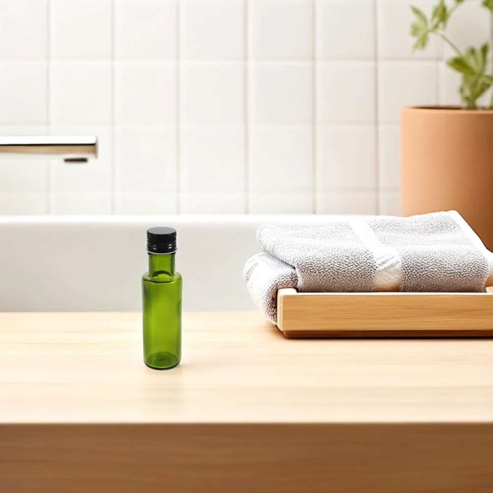 

4Pcs 100ml Olive Oil Glass Bottle Dispenser Empty Liquid Container Airtight Sealing Comfortable Grip Modern Home Decor