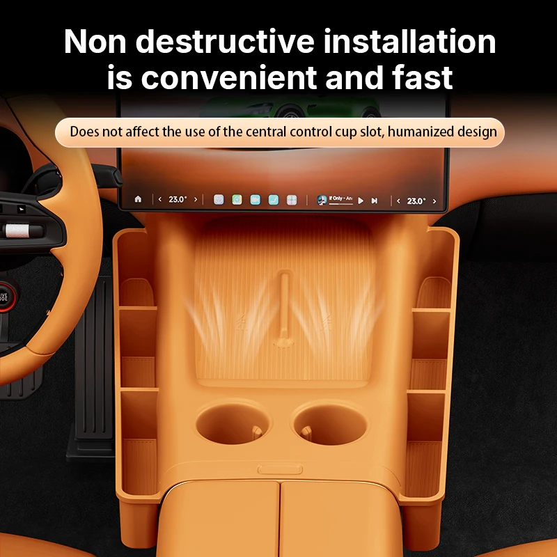 لوحة تحكم مركزية مخصصة حماية التخزين لشاومي Yu7 2025 2026 مسند الذراع المركزي صندوق مخفي حامل الكأس المنظم الداخلي #5